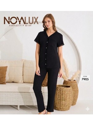 Ang Butik Noyalux 7905 Kadın Önden Dügmeli Pijama Takımı