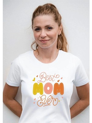 Hediyenza Anneler Günü Özel Hediye Happy Mothers Day Anne Tasarım Yetişkin Unisex Beyaz T-Shirt
