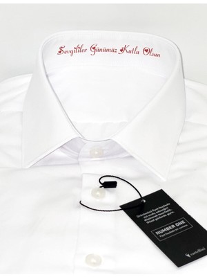 Hediyenza Sevgililer Günü Hediye Erkek Beyaz Slim Fit Gömlek