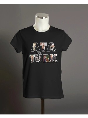 Hediyenza Atatürk Baskılı Unisex Yetişkin ve Çocuk Kısa Kollu T-Shirt