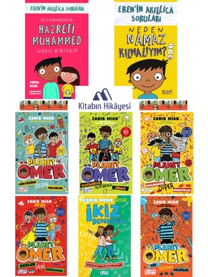Gülce Kitap Planet Ömer, Ikiz Dedektifler, Erenin Akıllıca Soruları- Neden Namaz Kılmalıyım, Hz. Muhammed(8kit)