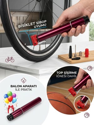 Mini El Pompası Bisiklet Top Balon Şişirme Pompası - Taşınabilir Hafif Tasarım