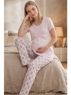 Mecit Pijama Mecit 6350 Pembe Hamile Lohusa Pijama Takımı