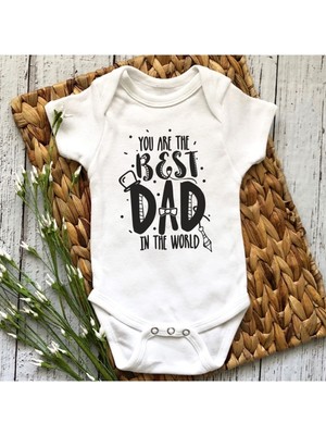 Hediyenza Best Dad Baskılı Bebek Body & Zıbın