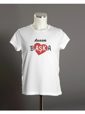 Hediyenza Annem Başka Baskılı Unisex Çocuk Kısa Kollu T-Shirt