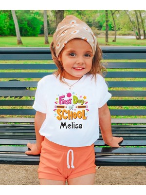 Hediyenza Okulun Ilk Günü Tişörtü - First Day Of School - Okul Tshirtü - Anaokul , Okul Öncesi , Ilkokul