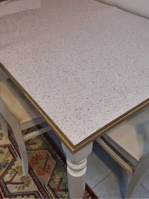 Başak Ev Tekstili Kalın Pvc Masa Koruyucu – 1.2 mm Mika Örtü, 70 ve 80 cm En, Mermer Desen
