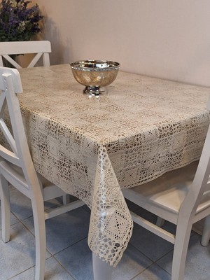 Başak Ev Tekstili Ithal Silinebilir Pvc Masa Örtüsü – Kaymaz Tabanlı, Kumaş Görünümlü Pvc Masa Örtüsü