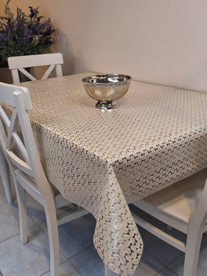 Başak Ev Tekstili Ithal Silinebilir Pvc Masa Örtüsü – Kaymaz Tabanlı, Kumaş Görünümlü Pvc Masa Örtüsü