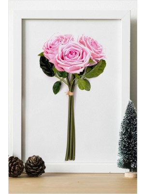 Hediyenza Gül Buketi Rose Ahşap 24X33 cm Tasarım Tablo Çerçeve
