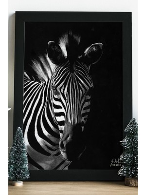 Hediyenza Zebra Ahşap 24X33 cm Çerçeve Tasarım Ahşap Tablo