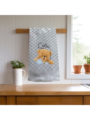 Hediyenza Teddy Bear Coffee Break Baskılı Mutfak Kurulama Bezi / Mutfak Peçetesi