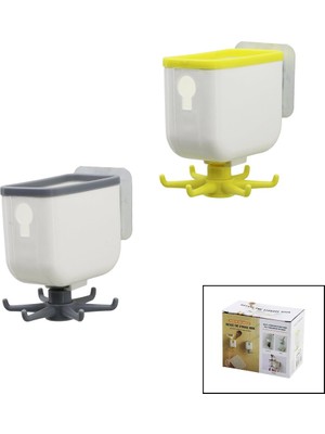 Go İthalat Çok Fonksiyonlu Yapışkan Askı 360 Derece Döner  2.5 - 7.5cm (5491)