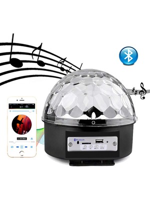 Go İthalat Bluetooth Sd Aux USB LED Disko Lamba Topu Speaker (5491)