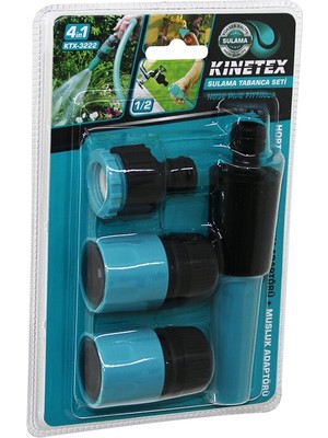 Go İthalat 4ın1 - 1/2 Sulama Tabanca Bağlantı Aparatı Seti Hortum Lens - Hortum - Musluk Adaptör (5491)