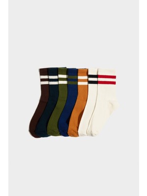 DeFacto 7'li Pamuklu Uzun Çorap Erkek Çocuk F8846A8NS