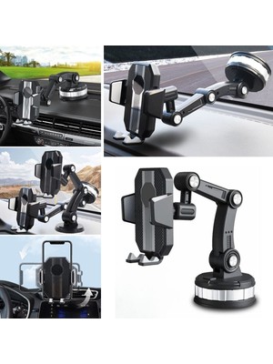 Go İthalat Jel Vantuzlu Cama Takılabilen Güçlü 360 Derece Dönebilen Ayarlanabilir Araç Içi Vantuzlu Telefon Tutucu (5491)
