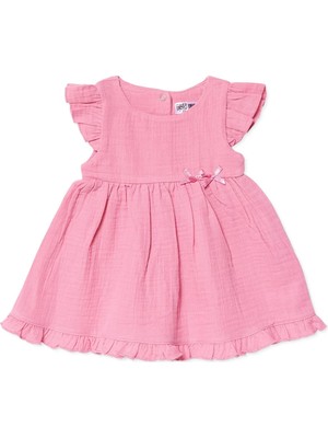 Hellobaby Kız Bebek Elbise Çıtçıtlı Bisiklet Yaka Short Sleeve