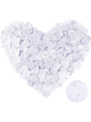 Go İthalat Beyaz Renk Gül Yaprağı Şekilli Konfeti 1 Paket 100 Adet (5491)