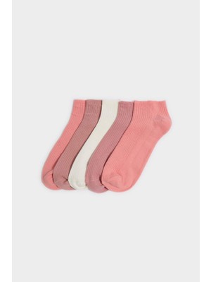 DeFacto Kadın Rahat Lastikli 5'li Pamuklu Patik Çorap H3023AXNS