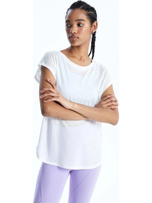 Lc Waikiki Yeni Sezon Bisiklet Yaka Baskılı Kısa Kollu Kadın Tişört