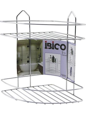 Go İthalat 2 Katlı - Üçgen   Krom   Metal  Banyo Köşelik - Duşkabin Raf (5491)