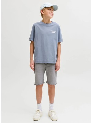 Jack & Jones Lastikli Bel Regular Fit Gri Erkek Çocuk Şort 12291035