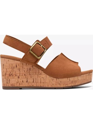 Clarks %100 Süet Taba Kadın Topuklu Ayakkabı 26186671