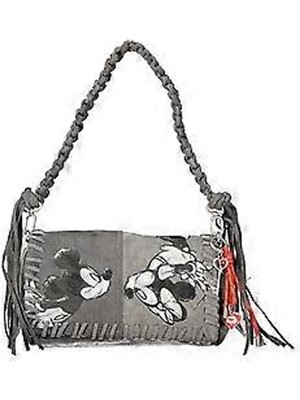 Desigual %70 Pamuk, %13 Polyester, %11 Viskoz, %6 Lyocell Siyah Kadın Omuz Çantası 26SAXD182060