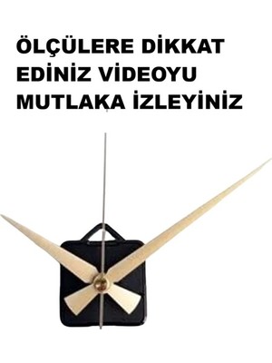 Cnr Shop Saat Mekanizması, 14 mm Şaft Boyu Saat Makinesi Sessiz Çalışır Akrep-Yelkovan-Saniye-(Askılı)