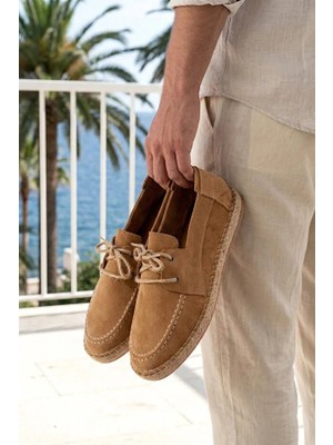 Grado Hakiki Deri Erkek Bağcıklı Espadril