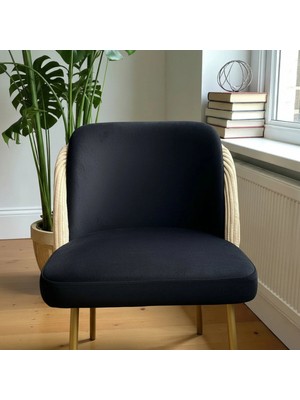 Msy Home 4 Kişilikaura Gold Serisi Beyaz Lake Oval Yemek Masası ve Puffy Siyah Sandalye Takımı Modern