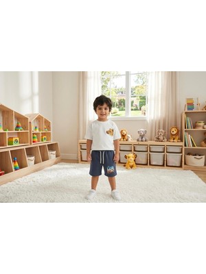 Butik Erkek Çocuk %100 Pamuklu Alt - Üst Şortlu 2'li Takım