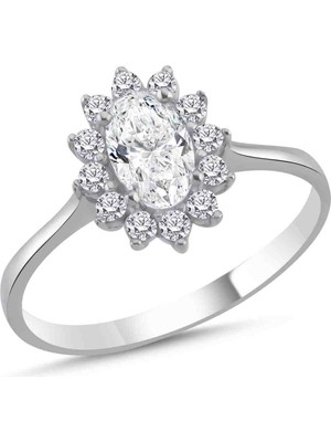 La Mia Felicita 925 Ayar Oval Taşlı Gümüş Yüzük