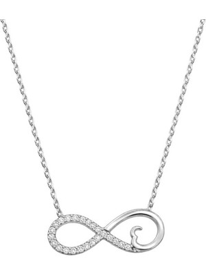 Brezza Lusso Jewelry 925 Ayar Gümüş Aşkın Sonsuzluğu Gümüş Kolye