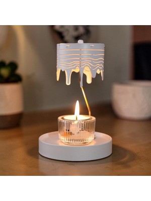 Hediye Fikri Naroote Dönen Tealight Mumluk – Eriyen Motif Tasarımlı Paslanmaz Çelik Carousel Mumluk, Dekoratif Ev Aksesuarı