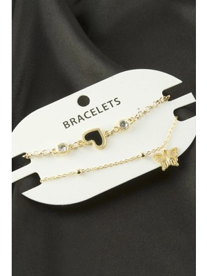 Fantastik Store 2 Adet Kalp Trend Zincir Bileklik