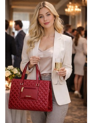 Duki Daso Türkiye Şarap Kapitone Desenli Kadın Omuz Çantası | Şarap MT1525