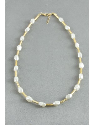 Fantastik Store Oval Metal Inci Kolye