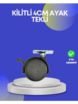 AyrStore Dolap ve Raflar Için 4 cm Kilitli Tekerlek Tekli