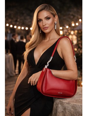 Duki Daso Türkiye Şarap Kavisli Kadın Omuz Çantası | Şarap MT1531