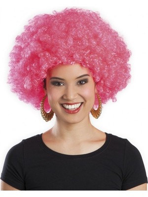 AyrStore Pembe Renk Kıvırcık Afro Bonus Peruk