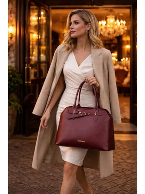 Duki Daso Türkiye Şarap Gold Toka Detaylı Şık Kadın Kol Çantası | Şarap MT1544