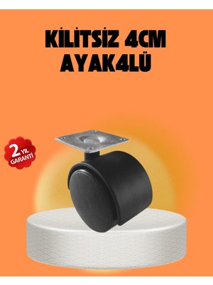 AyrStore Kilitsiz 4 cm Tekerlek Ayak 4’lü Set Sessiz ve Dayanıklı