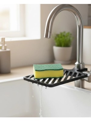 AyrStore Damlama Tepsili Musluk Sünger Tutucu Tezgâh Üstü Düzenleyici