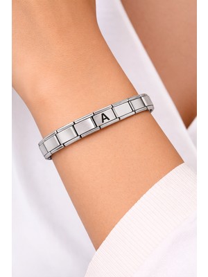 AyrStore Kişiye Özel A Harfli Çelik Bileklik – Paslanmaz Çelik Italyan Model Harfli Bilezik