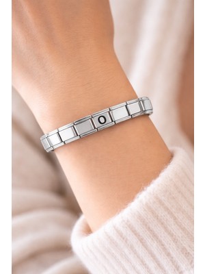 AyrStore Kişiye Özel O Harfli Çelik Bileklik – Italyan Charm Model, Ayarlanabilir Bilezik