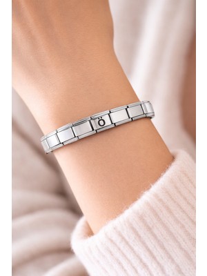AyrStore Kişiye Özel Ö Harfli Çelik Bileklik – Italyan Charm Bilezik, Ayarlanabilir Model