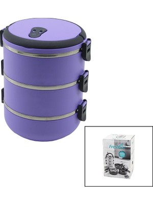 AyrStore Lila 3lü Sefer Tası Saklama Kabı 1.8lt