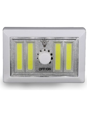 AyrStore 4 Ledli Pilli LED Lamba Güç Ayarlı LED Portatif Lamba LED Işık - Mıknatıslı Yapışkanlı